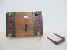 Antique Oak Lock Iron Victorian Church Wood Old Wrought Georgian Wooden NO KEY
