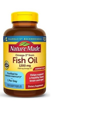Nature Made Omega 3 Fish Oil Softgels 1200 mg Supplement 120 Count