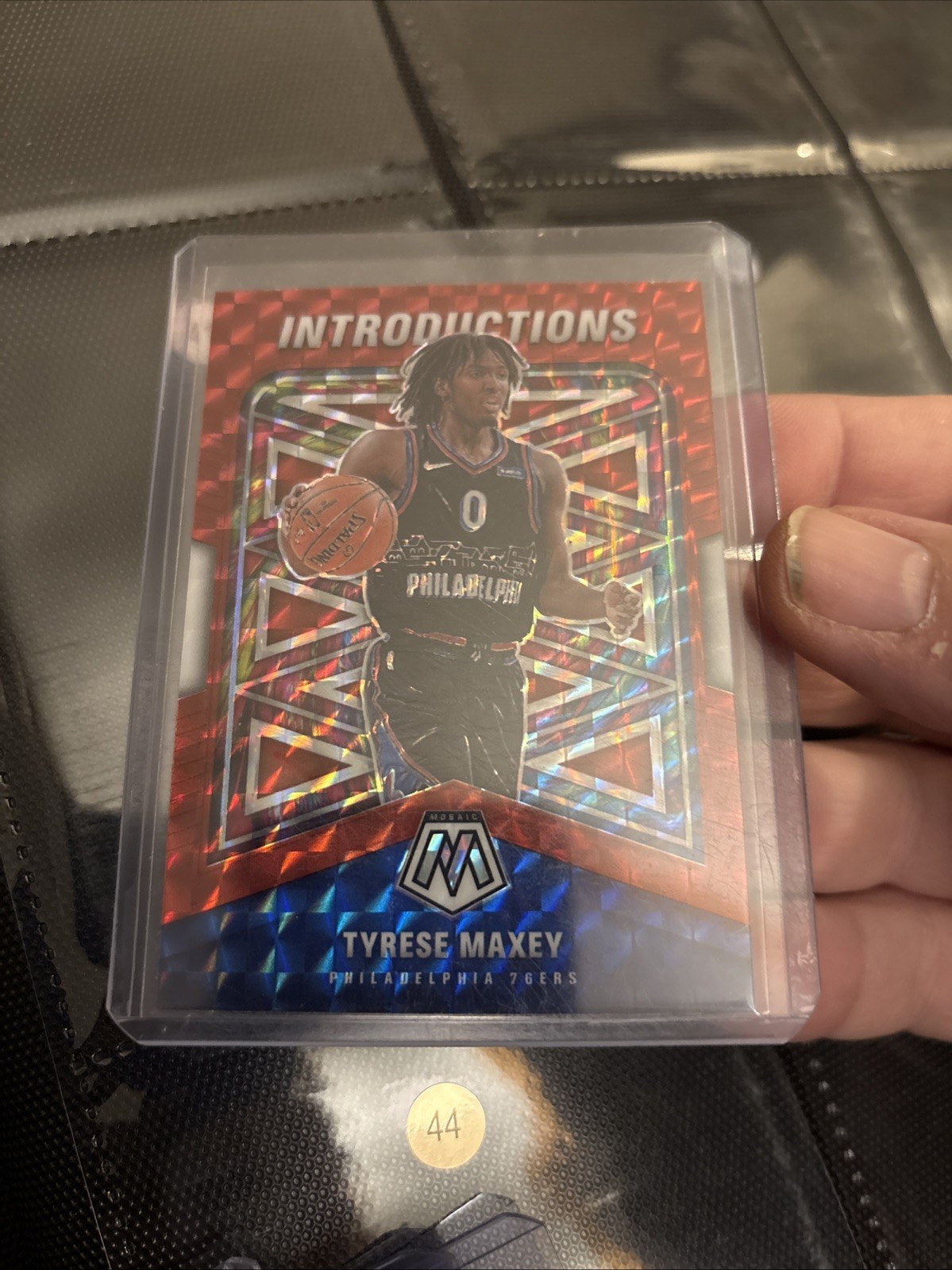2020-21 Mosaic Tyrese Maxey Introductions Red Prizm Rookie 4 RC Z30
