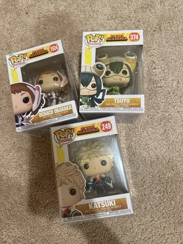 Funko Pop My Hero Academia Katsuki Figure Tsuyu Figure Ochaco Uraraka Figure 3pk