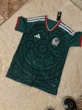 Mexico National Team Soccer Jersey Green Aztec Design Red White