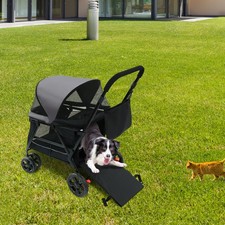 Passeggino Pieghevole per Cani e Gatti, Carrello per Animali Domestici, Carrello da Viaggio Pieghevole per Animali Domestici