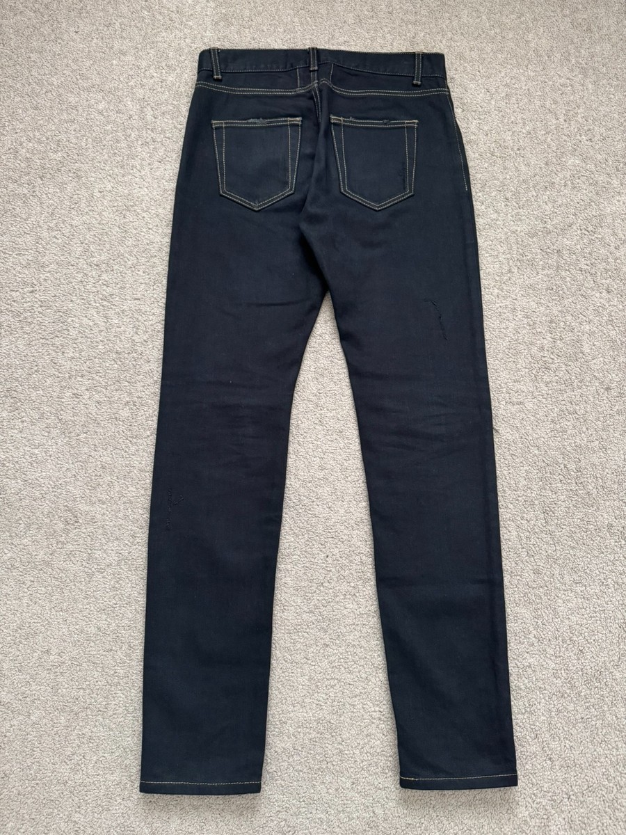 SS16 Saint Laurent by Hedi Slimane Distressed Crash Denim Jeans