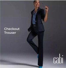 New Cabi Checkout Trouser 4314 Blue  Black plaid 6 Regular