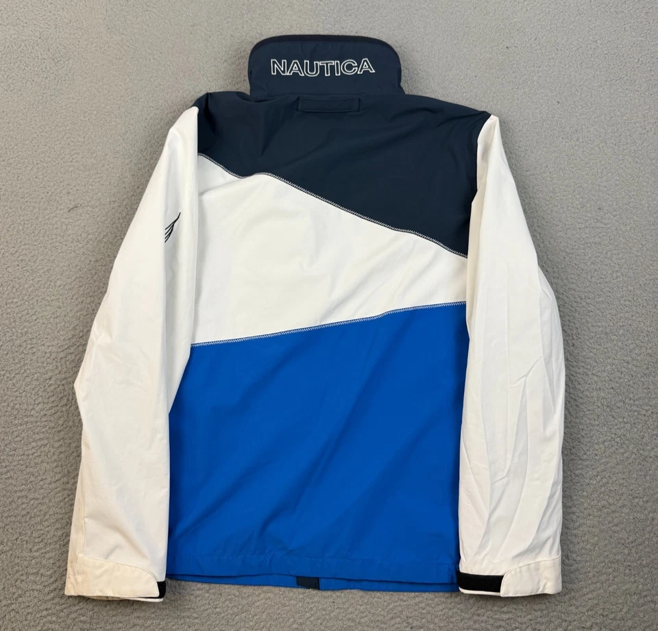 Chaqueta Nautica Para Hombre Grande Azul Blanco Ligera Rendimiento Deletrear Embalable Foto 2 de 4