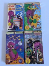 Barney 4 VHS Lot 1234 Seasons Outer Space Goo...