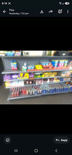 Grey Metal Retail Gondola Shelving/Racking Unit with Height Adjustable Shelves