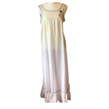 Vintage Kittens by Katz Mouse Daisy white blue sleeveless nightgown size 8