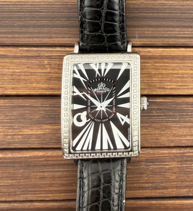 Orologio Uomo Gio Monaco Angelo Small Diamonds forma 28x38mm ref: 240 ETA 1062 Foto 4 de 4