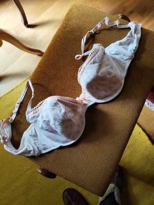 Baumwolle deluxe Damen Balconett-BH 90D rosa/weiß Bügel Blumen Schleife