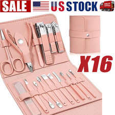 16 Pcs Nail Clippers Set Stainless Steel Manicure Pedicure Cuticle Grooming Tool