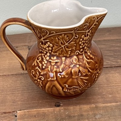 Vintage Tongana Italien karamell glasierter kleiner Krug Weinberg Weinlese J 132 
