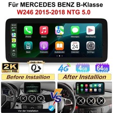 DAB+ 12.3" 4+64G Android 15 Autoradio BT Navi F&uuml;r Mercedes Benz W242 W246 NTG5.0