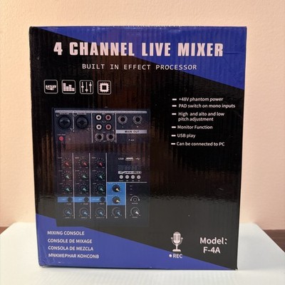 4 Channel Live Mixer Built In Effect Processor Model F-4A