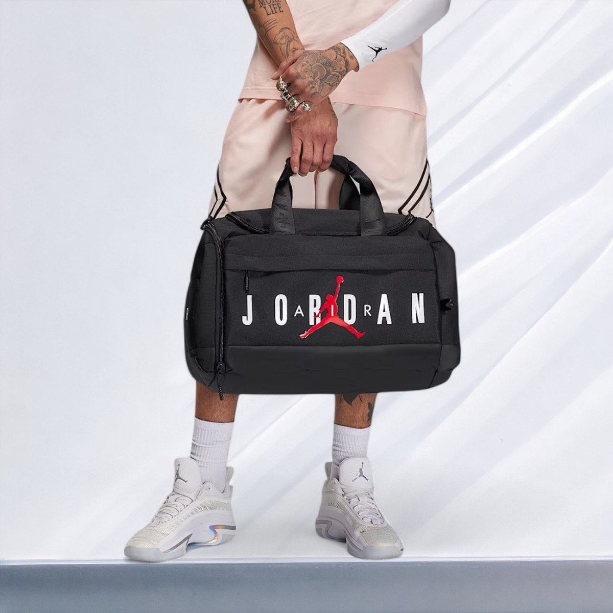 Nike Air Jordan Velocity Duffel Gym Travel Duffle Bag Black Red