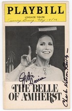 Julie Harris & Charles Nelson Reilly - Signed Playbill for The Belle Of Amherst