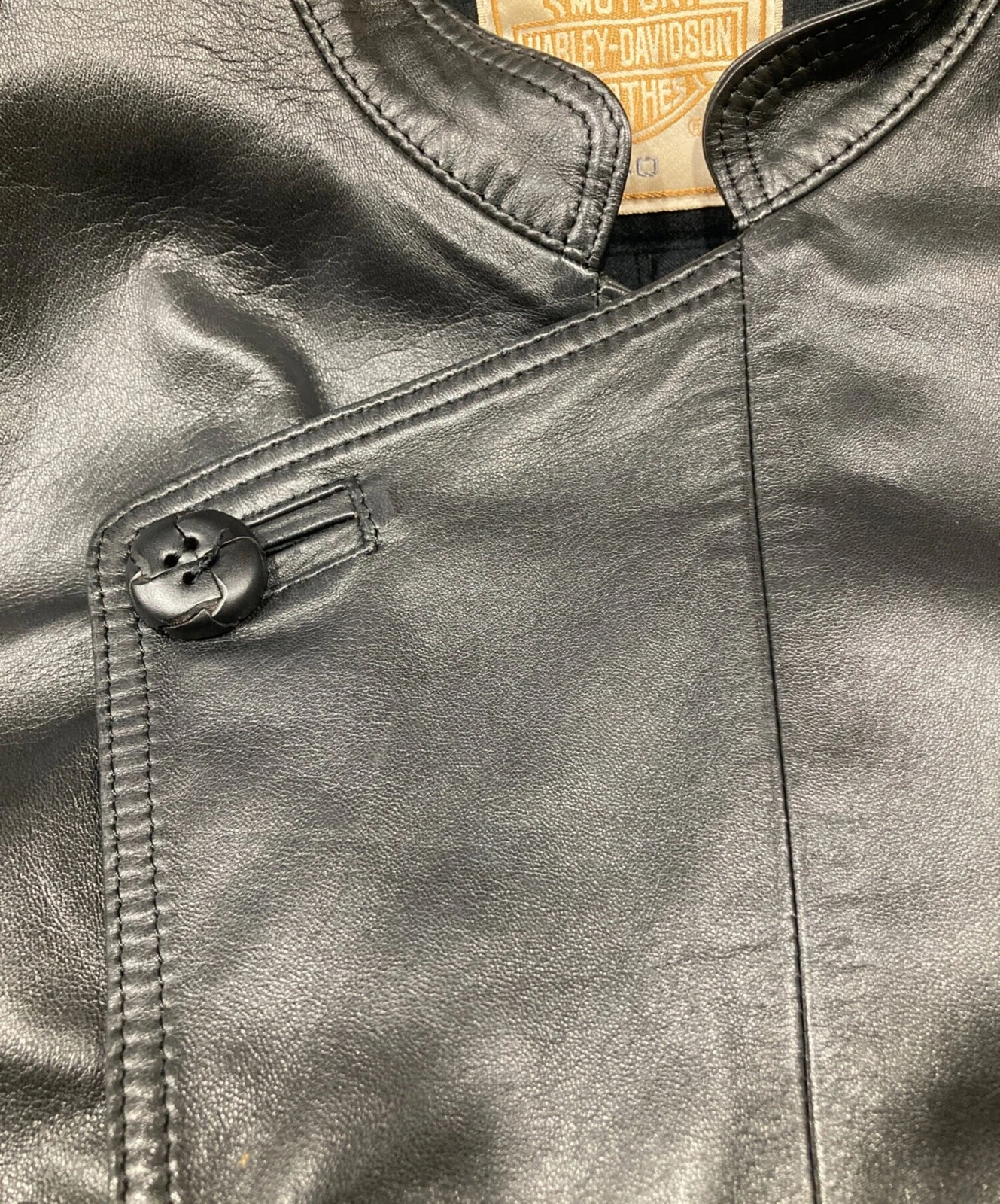Harley-Davidson Sheepskin Leather Motorcycle Jacket Made in Japan Size 40 Black image 9
