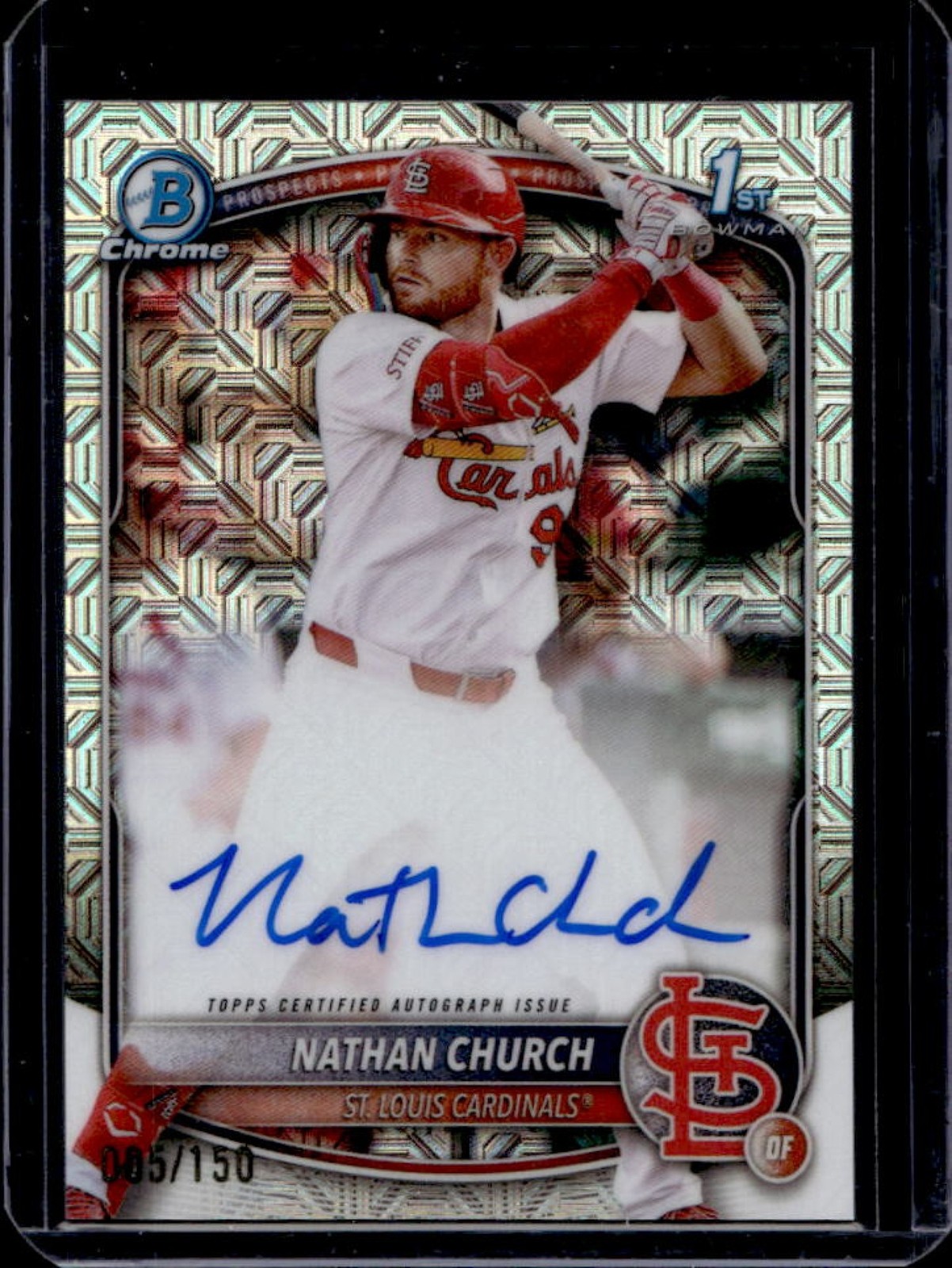 2025 Bowman Chrome Nathan Church Auto HTA Choice Refractor 1st #5/150
