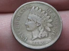 1860 Copper Nickel Indian Head Cent Penny- Pointed Bust- Fine Details