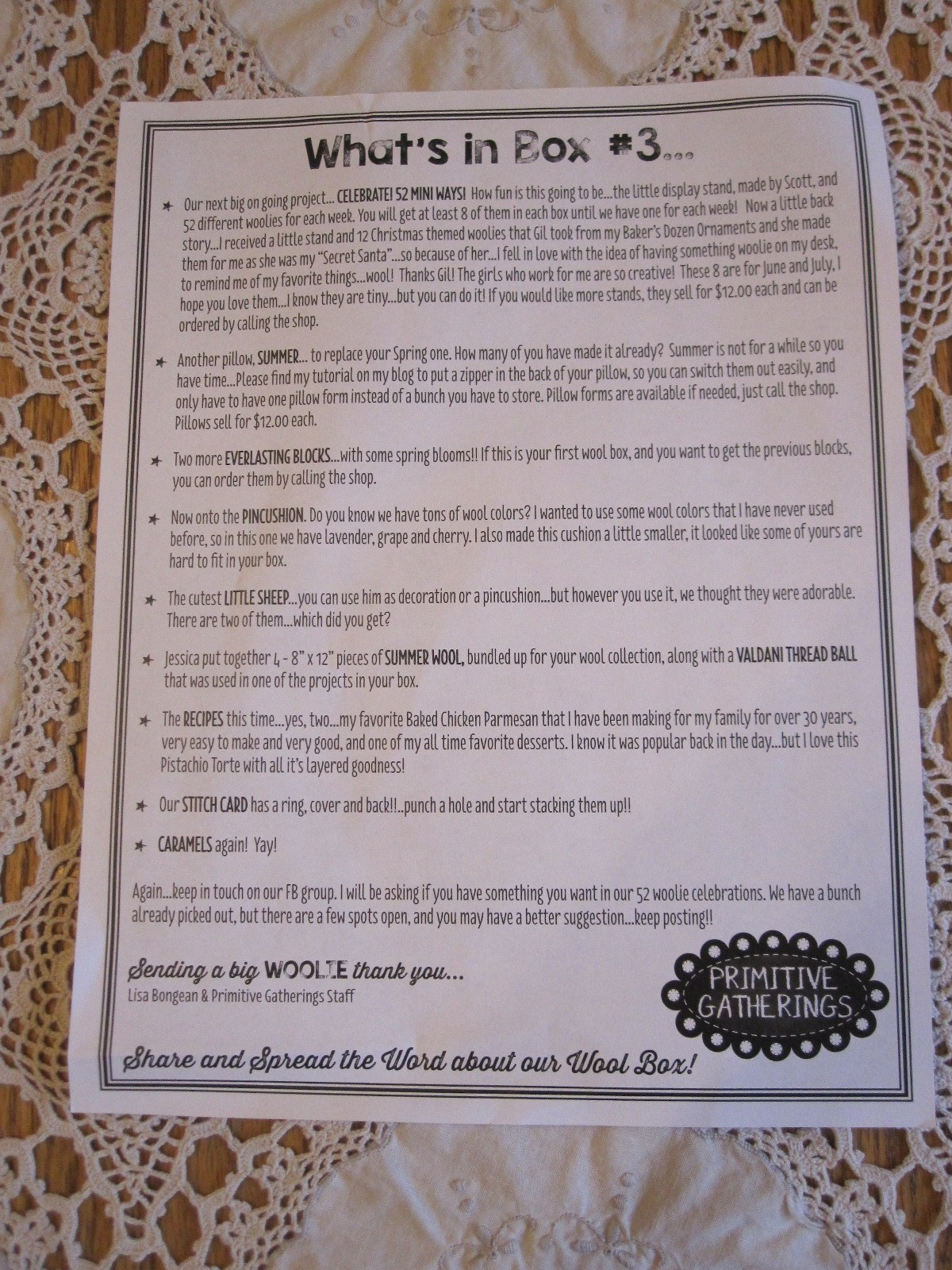 Primitive Gatherings WOOL BOX Applique Patterns Kits Fabric Accessories Extras 3