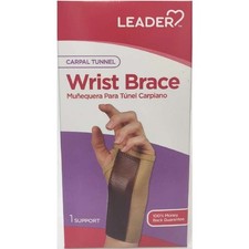 Leader Carpal Tunnel Wrist Brace Left Hand Beige X-Large, Reduces Pain and Pro
