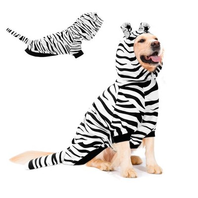 NACOCO Pet White Tiger Dog Costume Hoodie Halloween Cosplay Clothes 4XL