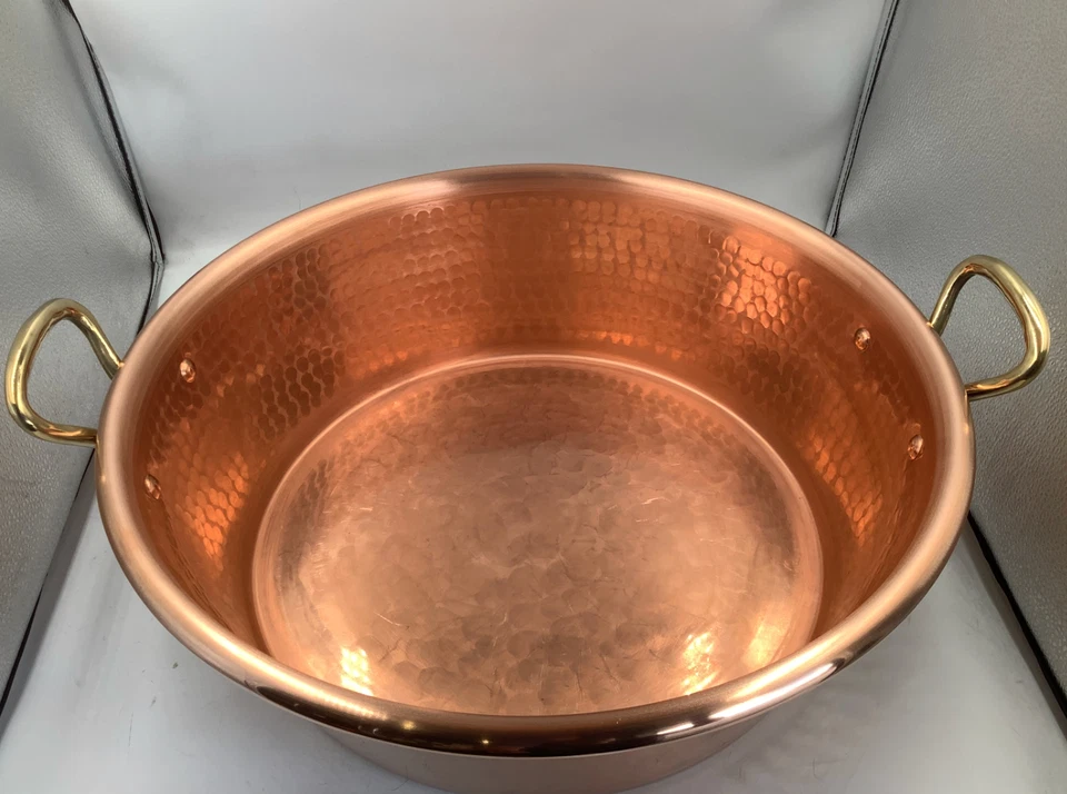 Кованая медная кастрюля Mauviel M'Passion 1,2 мм с латунными ручками, 17,3 кварты - Изображение 2 из 4