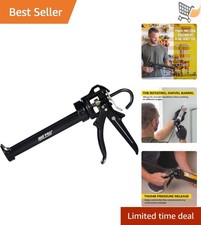 Heavy Duty Caulk Gun Steel 18:1 Thrust Rotating Barrel Dripless Pressure Release