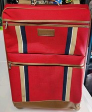 Tommy Hilfiger Large Rolling Duffel Bag Red White Blue Travel Luggage w/ Wheels