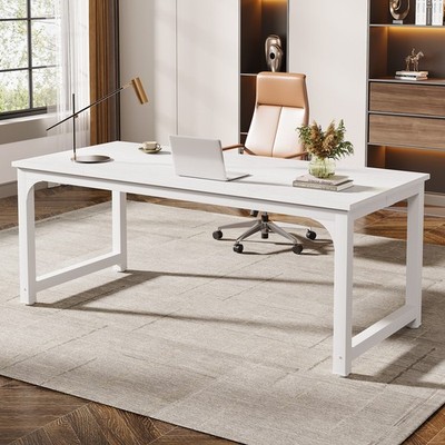 Tribesigns 70.8'' Executive Desk, Large Office Computer Desk with Thicken Frame