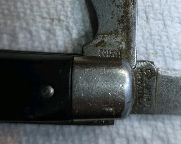 Vintage Colonial Prov. Cuchillo de 2 hojas USA Electricians; 1 hoja y 1 destornillador Foto 3 de 4