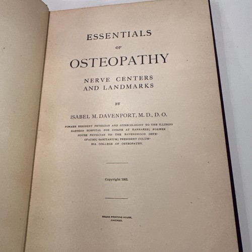 1903 ESSENTIALS OF OSTEOPATHY, Isabel Davenport, Early Female M.D. True FIRST ED - Picture 6 of 15