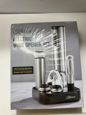 NIB Electric Wine Opener Set with Charging Base, Automatic Wine Bottle Opener