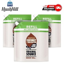 Original Source Coconut Shea Butter Shower Gel 3x1L Vegan Paraben Free Wash 4.50 per litre