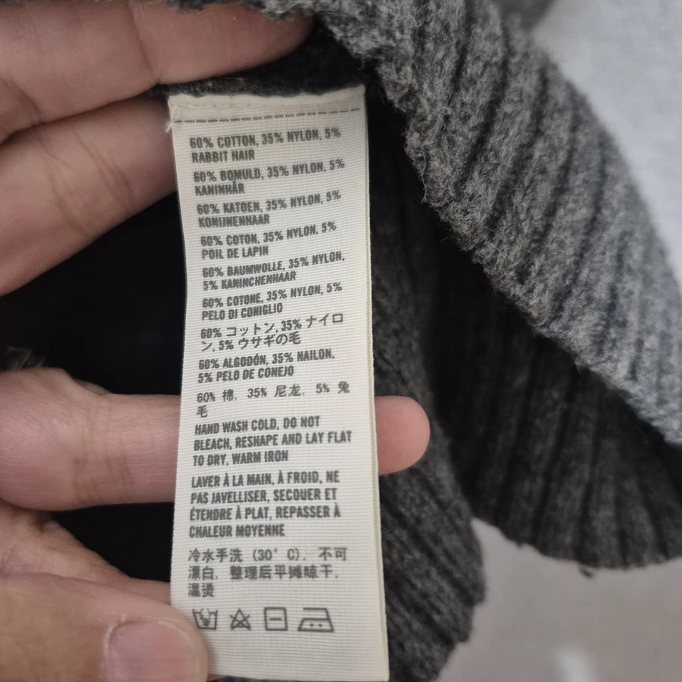 Suéter Y2K Hollister para mujer pelo de conejo mezcla de algodón gris cuello en V profundo capas Foto 3 de 4
