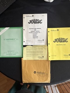 WILLIAMS JOUST VIDEO GAME INSTRUCTION MANUAL DRAWING SET HANTAREX MONITOR