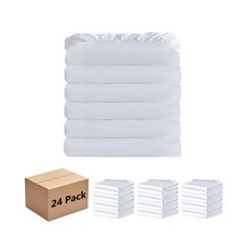 White Bulk King Fitted Sheet Only Deep Pocket 24 Pack, Quick Sort Bottom Bed ...