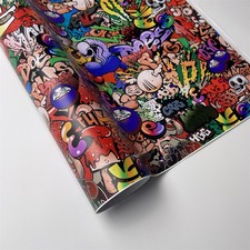 Car Bomb Wrap Sheet Decals Cartoon Jdm Graffiti Vinyl Self-adhesive Diy Sticker