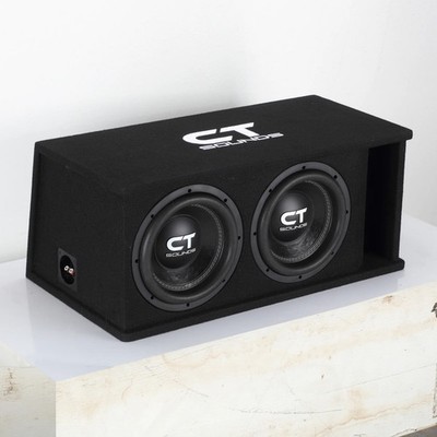 Used CT Sounds TROPO-2X10D4 Dual 10'' 2600W Loaded Ported Car Subwoofer Box