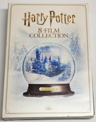Harry Potter DVDs Complete 8-Film Christmas Edition Gold Trim Snow Globe 