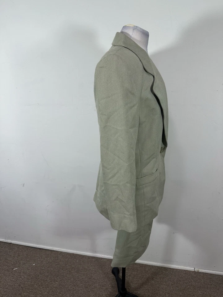 Conjunto de traje chaqueta falda manga larga color verde claro Le Suit para mujer talla 10 Foto 4 de 4