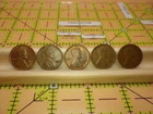 1947-1952 Lincoln Wheat Cent Lot of 5 - S & D Mint Marks - High Grade Collection