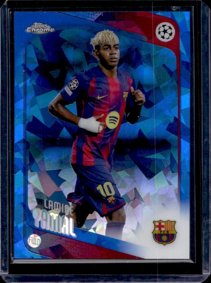 2025-26 Topps Chrome UEFA Sapphire Lamine Yamal #10 Barcelona