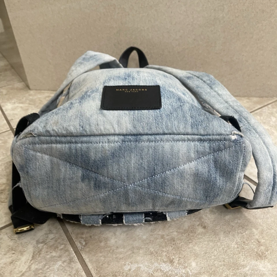 Mochila Marc Jacobs Unisex Azul Denim Motociclista Retazos Hombro Paraíso ¡¡RARA!!! Foto 4 de 4