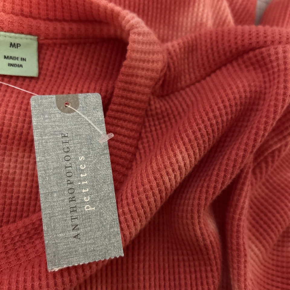 Anthropologie Shirt Women Medium Petite Red Thermal Boho Western Vampire Goth - Image 4 of 4