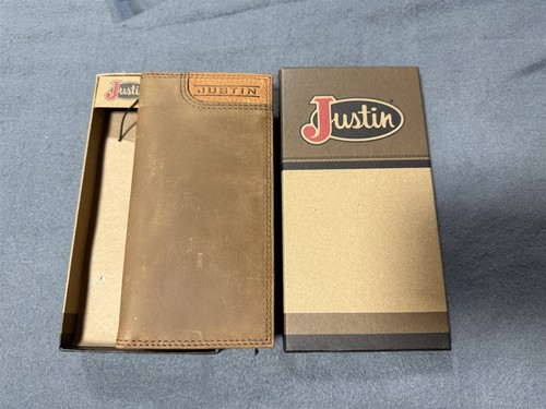 #3 JUSTIN RODEO LEATHER WALLET TWO TONE CHESTNUT WITH EMBOSSED JUSTIN ...