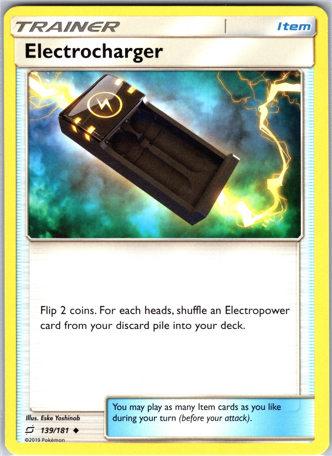 Electrocharger 139/181 Uncommon Regular Card SM - Team Up Pokemon TCG LP