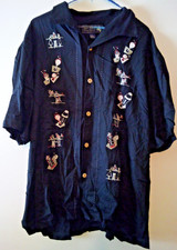 VTG NAT NAST BOWLING BUTTON UP SHIRT 100 SILK BARWARE MOTIF SZ L DESIGN 104 ap