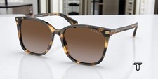 RALPH RA5293 6148T5 Havana Yellow Gradient Brown Polarized 56mm Women Sunglasses