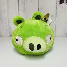 2010 Angry Birds Green Pig King Golden Crown 5  Plush Toy